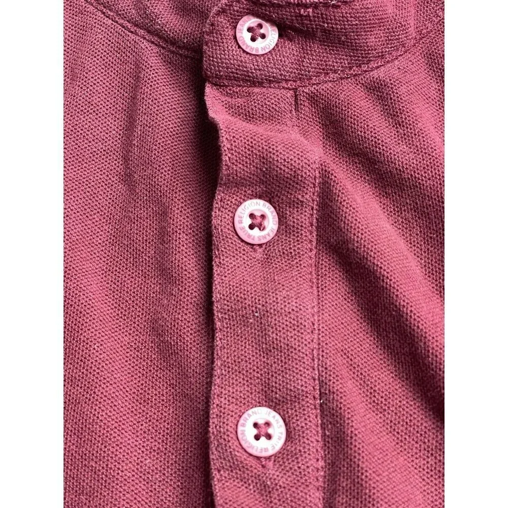 True Religion Denim Shirt Men's Sz XL Jean Western Long Sleeve Polo Button Shirt